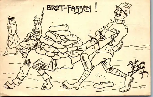 33095 - Militaria - Humor , Brot Fassen , Deutschmeister Witwen und Waisenstiftung - nicht gelaufen