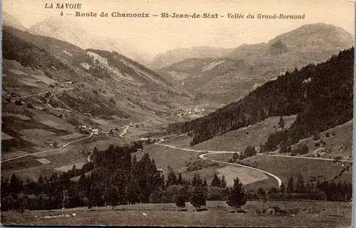 33136 - Frankreich - St. Jean de Sixt , Vallee du Grant Bornard , Route de Chamonix , La Savoie - nicht gelaufen