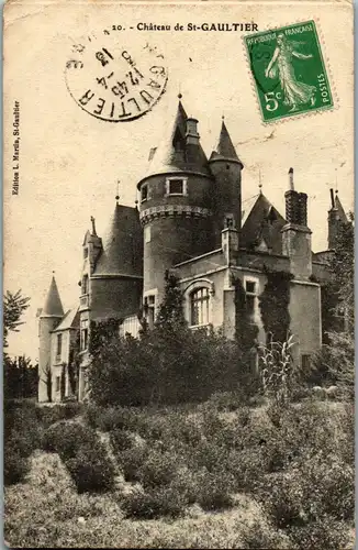 33142 - Frankreich - St. Gaultier , Chateau - gelaufen 1913