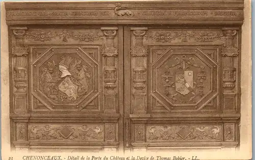 33157 - Frankreich - Chenonceaux , Detail de la Porte du chateau et la Devise de Thomas Bobier - nicht gelaufen