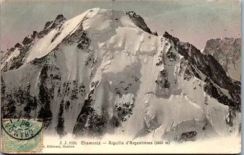33165 - Frankreich - Chamonix , Aiguille d'Argentieres - gelaufen 1906