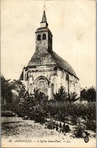 33182 - Frankreich - Abbeville , L'Eglise Saint Paul - gelaufen 1916
