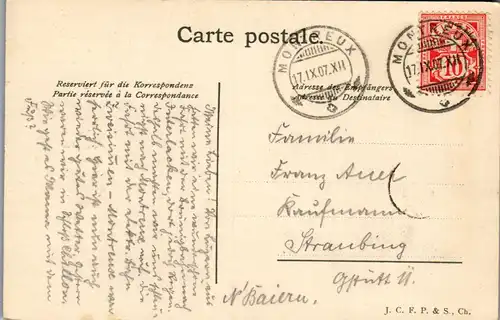 33193 - Frankreich - Montreux , le Chateau de Chillon - gelaufen 1907