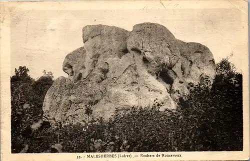 33208 - Frankreich - Malesherbes , Loiret , Rochers de Roncevaux - gelaufen 1946