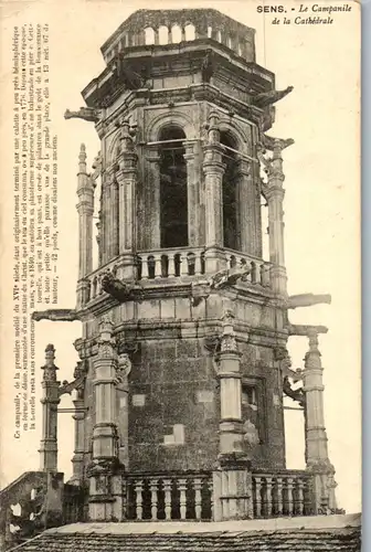 33222 - Frankreich - Sens , Le Campanile de la Cathedrale - gelaufen 1911