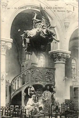33233 - Frankreich - St. Cloud , Interieur de l'Eglise la Chaire - gelaufen 1906
