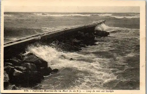 33236 - Frankreich - Saintes Maries de la Mer , Coup de mer sur les epis - nicht gelaufen