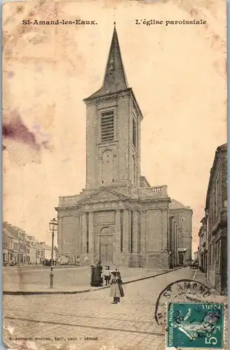 33237 - Frankreich - St. Amand les Eaux , L'Eglise paroissiale - gelaufen 1908