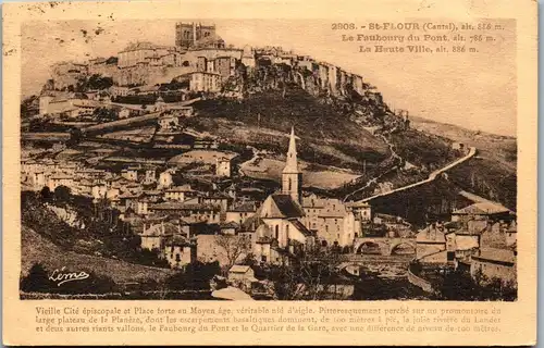 33241 - Frankreich - St. Flour , Cantal , Le Faubourg du Pont , La Haute Ville - gelaufen