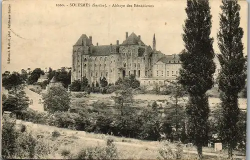 33255 - Frankreich - Solesmes , Sarthe , Abbaye des Benedictins - gelaufen 1915