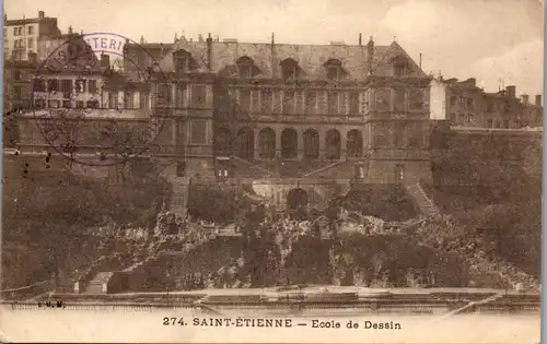 33258 - Frankreich - Saint Etienne , Ecole de Dessin - gelaufen 1919