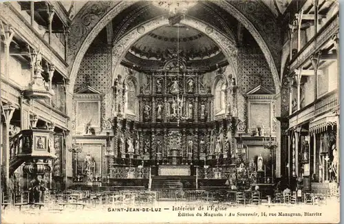 33259 - Frankreich - Saint Jean de Luz , Interieur de l'Eglise - gelaufen 1906