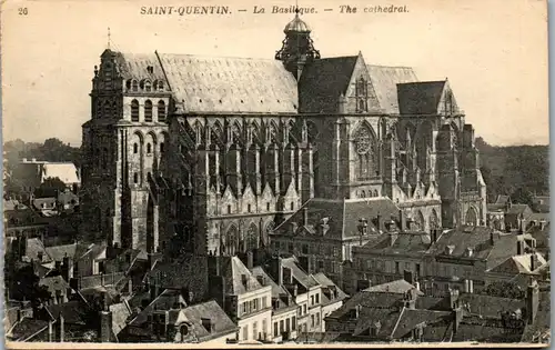 33261 - Frankreich - Saint Quentin , La Basilique - gelaufen 1919