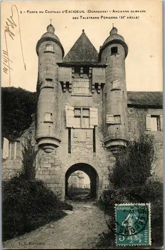 33282 - Frankreich - Porte du Chateau d'Excideuil , Dordogne , Ancienne de Meure des Taleyrand Perigord - gelaufen 1914