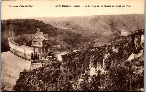 33287 - Frankreich - Eguzon , Indre , Le Barrage sur la Creuse au Pont des Piles - nicht gelaufen
