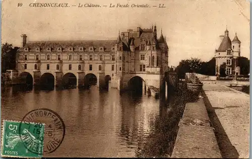 33295 - Frankreich - Chenonceaux , Le Chateau , La Facade orientale - gelaufen 1910