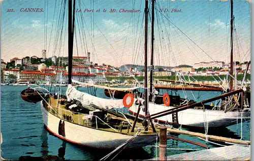 33296 - Frankreich - Cannes , Le Port et le Mont Chevalier - nicht gelaufen