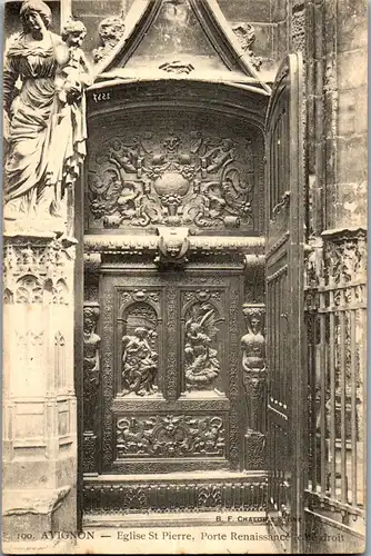33327 - Frankreich - Avignon , Eglise St. Pierre , Porte Renaissance cote droit - nicht gelaufen