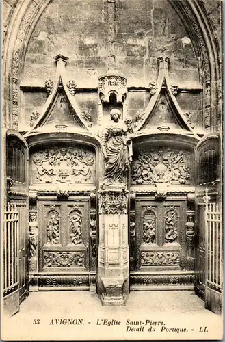 33329 - Frankreich - Avignon , L'Eglise Saint Pierre , Detail du Portique - nicht gelaufen