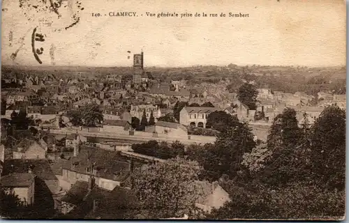 33347 - Frankreich - Clamecy , Vue generale prise de la rue de Sembert - gelaufen 1924