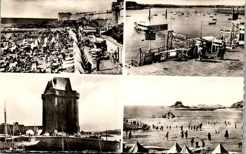 33349 - Frankreich - Saint Servan , Saint Malo , Plage de Bon Secours , Solidor , Tour Bidouane - gelaufen 1958