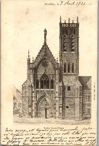 33353 - Frankreich - Moulins , Eglise Saint Pierre - gelaufen 1901