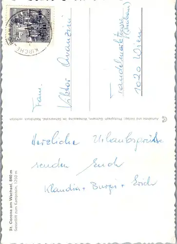 33401 - Niederösterreich - St. Corona am Wechsel , Sessellift zum Kampstein - gelaufen 1969