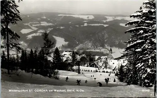 33427 - Niederösterreich - St. Corona am Wechsel , Ski , Wintersport - gelaufen 1974