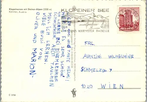 33430 - Kärnten - Klopeinersee mit Steiner Alpen - gelaufen 1973