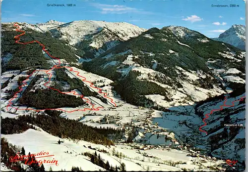 33439 - Salzburg - Wagrein , Skiparadies , Grießkareck , Ennskraxen , Höllstein Lift - gelaufen 1974