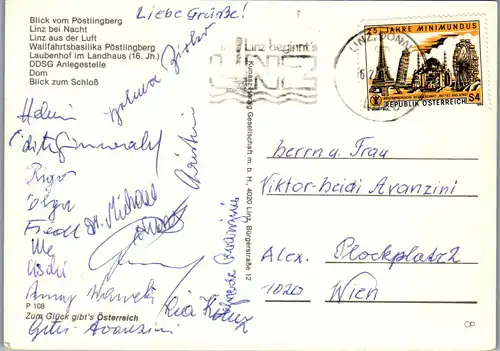 33450 - Oberösterreich - Linz , Mehrbildkarte - gelaufen