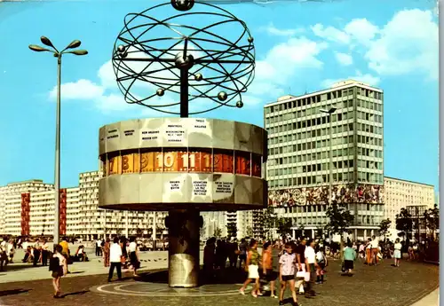33526 - Deutschland - Berlin , Hauptstadt der DDR , Uraniasäule mit Weltzeituhr - gelaufen 1980