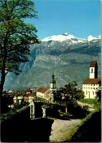 33535 - Schweiz - Chur , Hof mit Calanda - gelaufen 1978