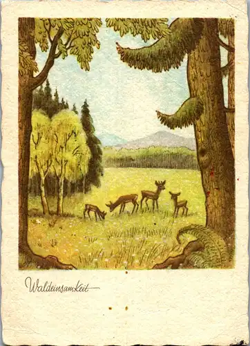 33545 - Künstlerkarte - Waldeinsamkeit - gelaufen 1950