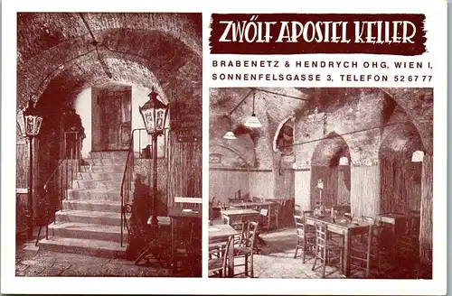 33554 - Wien - Zwölf - Apostelkeller , Sonnenfelsgasse 3 , Brabenetz & Hendrych OHG - nicht gelaufen