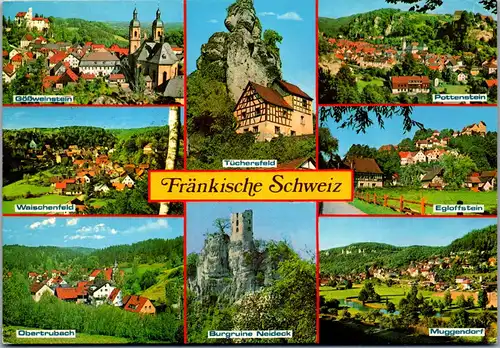 33568 - Deutschland - Fränkische Schweiz , Gößweinstein , Tüchersfeld , Obertrubach , Muggendorf , Mehrbildkarte - gelaufen 1982