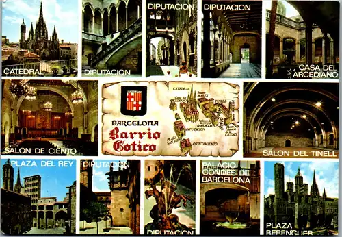 33603 - Spanien - Barcelona , Mehrbildkarte - gelaufen 1977