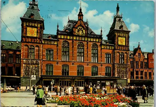 33619 - Niederlande - Amsterdam , Centraal Station , Bahnhof - gelaufen 1970