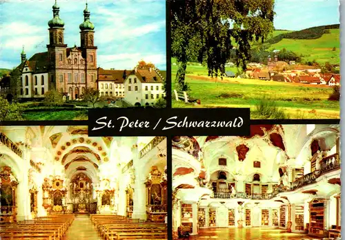 33665 - Deutschland - St. Peter im Schwarzwald , Seminar- und Pfarrkirche , Mehrbildkarte - gelaufen 1974