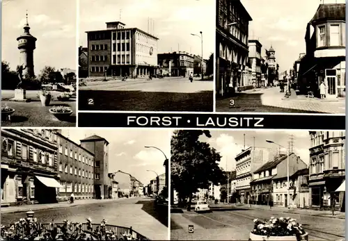 33666 - Deutschland - Forst , Lausitz , Konsum Kaufhaus , Cottbuser Straße , Straße des Friedens , Mehrbildkarte - gelaufen