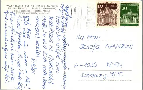 33678 - Deutschland - Berlin , Waldhaus am Grünewald-Turm , Inh. Leo Pielecki , Havelchaussee - gelaufen