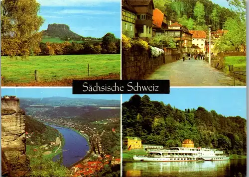 33706 - Deutschland - Sächsische Schweiz , Blick zum Lilienstein , Rathen , Blick vom Königsstein , Mehrbildkarte - gelaufen 1975