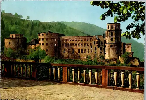 33711 - Deutschland - Heidelberg , Schloss von der Scheffelterrasse - gelaufen 1974