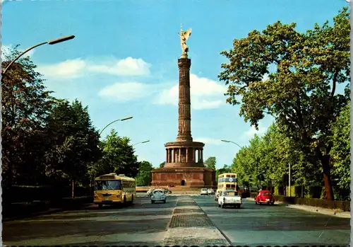 33720 - Deutschland - Berlin , Siegessäule , Bus , VW Käfer - gelaufen