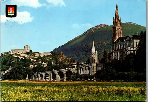 33728 - Frankreich - Lourdes , Vue generale de la Basilique - gelaufen 1975