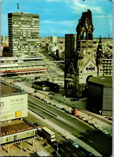 33743 - Deutschland - Berlin , Breitscheidplatz mit Gedächtniskirche und Europa Center , Air France , Hofbräuhaus - gelaufen 1975