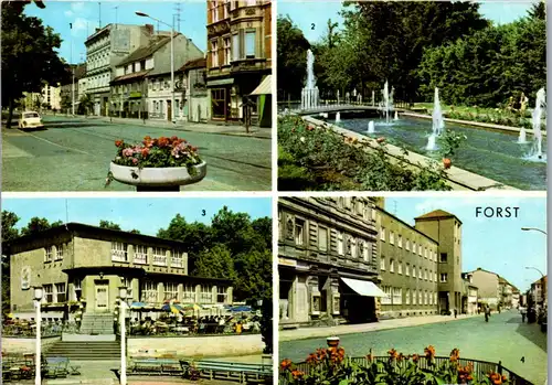 33765 - Deutschland - Forst , Straße des Friedens , Rosengarten , HO - Gaststätte , Berliner Straße - gelaufen 1973