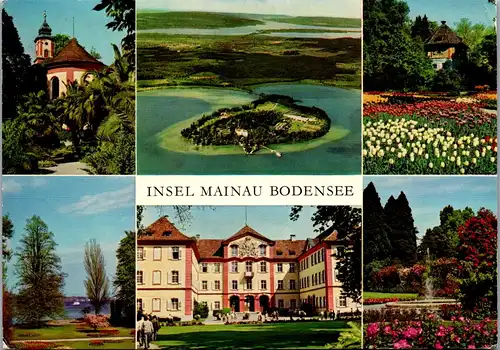 33768 - Deutschland - Insel Mainau im Bodensee , Alter Wehrturm , Ufergarten , Deutschordenschloß - gelaufen 1969