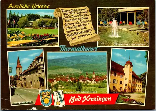 33769 - Deutschland - Bad Krozingen , Schloss , Hauptstraße , Kurhaus , Mehrbildkarte - gelaufen