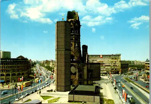 33787 - Deutschland - Berlin , Kurfürstendamm , Gedächtniskirche und Breitscheidplatz - gelaufen 1971